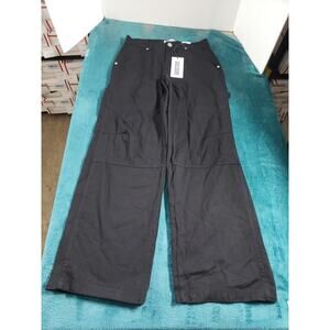 Disclosure Jeans Size 7 Womens Black Stretch Pants Elastic Waist Wide Leg NWT